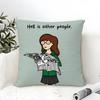 Cartoon DDaria Pillow Case Cotton Linen Fabric Square Zipper Pillowcase Home Decorative Living Room