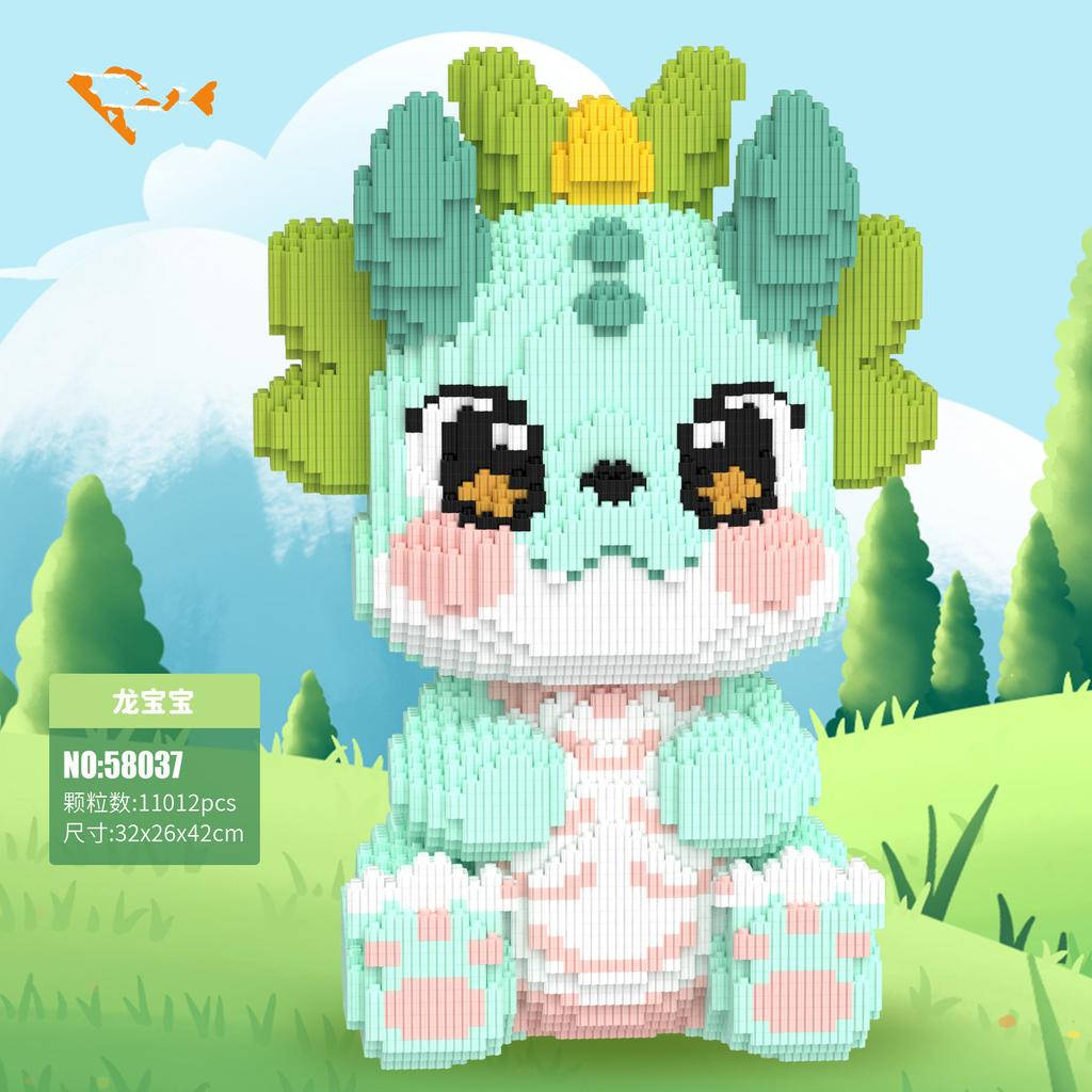 Big Pokemon Squirtle Charmander Magic Building Block Cartoon Horse Joker Model Toy Dragon Assembled Bricks Figure For Kids Gift