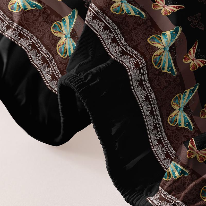 1 простая современная матовая простыня на резинке с принтом бабочек, покрывало для кровати с принтом в спальню, постельное белье (Исключая наволочки)