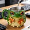 Смоляная питьевая кружка с забавными лягушками, 11 унций, большая емкость, кружка для кофе для устойчивой установки, идеальна для шармов и гидратации