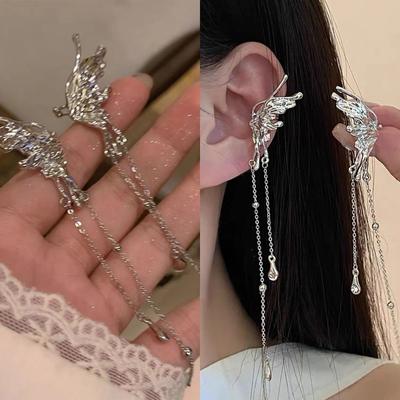 1 пара супер фея фея бабочка кисточка клипса для ушей женская, с чувством нишевого дизайна клипса для козелка уха с крылом ангела без проколов