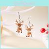 Christmas Deer Acrylic Earrings With Geometric Design For Holiday Party Wear