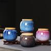 250ml Tea Storage Tank Solid Color Ceramic Sealed Tank Chinese Household Kitchen Tea Candy Coffee Storage Container Tea Tank