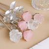 Natural Rose Quartz Crystal Rose Flower Clear Quartz Detachable Wedding Decor Valentine Gift Customizable Crystal Flower China