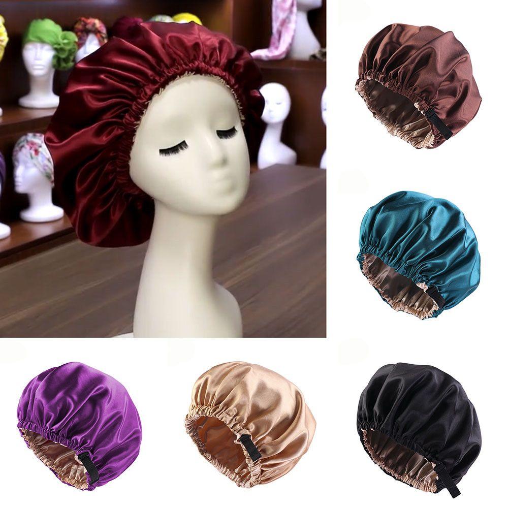 Women Flat For Sleeping Round Headwear Satin Hair Cap Haircare Ceremony Adjustable Night Hat