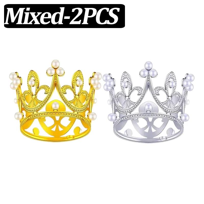 20/1 шт. Мини-корона, украшение для торта, принцесса, топпер, детская жемчужная тиара, украшение для свадебного торта на день рождения, вечеринку, украшение для торта