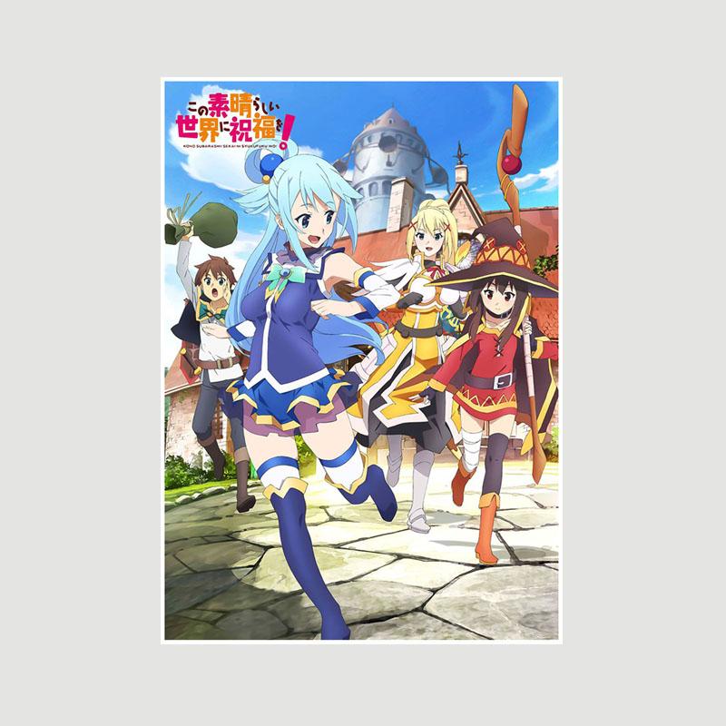 Vintage Anime KonoSuba Megumin White Paper Posters and Prints Bedroom Bar Cafe Decoration Mural  Retro Wall Art Painting Home Decor