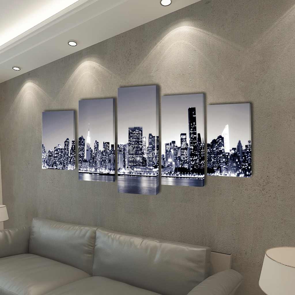 Picture Decoration Set Monochrome New York 100 x 50 cm