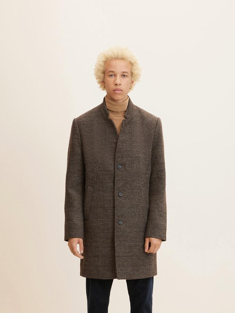 Coat Tom Tailor Denim Wollmantel (1032440) Black-brown Glen Plaid