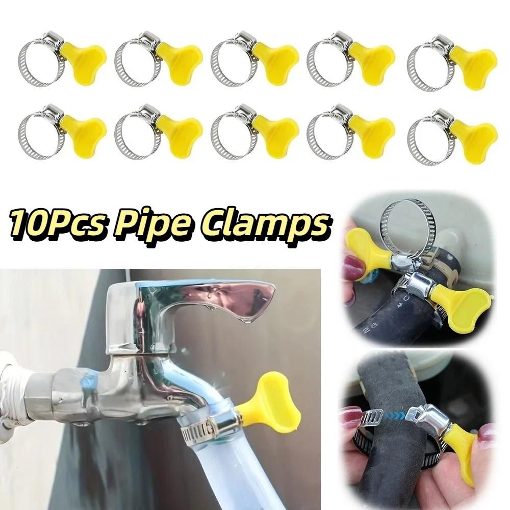 10 Pcs Powerful Fastener Stainless Steel Hose Clamp Adjustable Sealing Clamps Hose Clamp Gas Tube