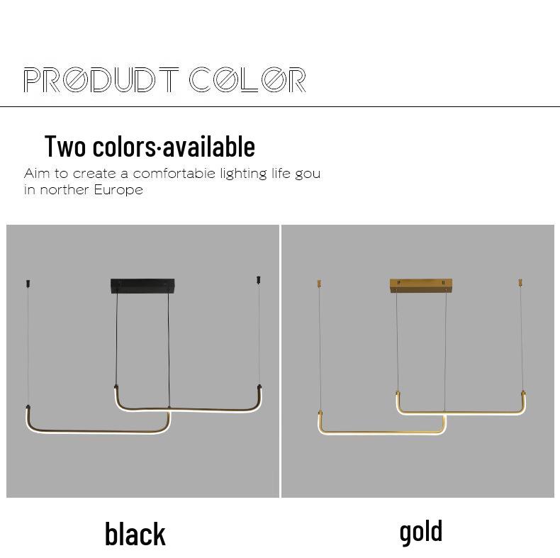 Минималистичная итальянская черная светодиодная люстра: Изящная длинная полоса для ресторана, бара, офиса