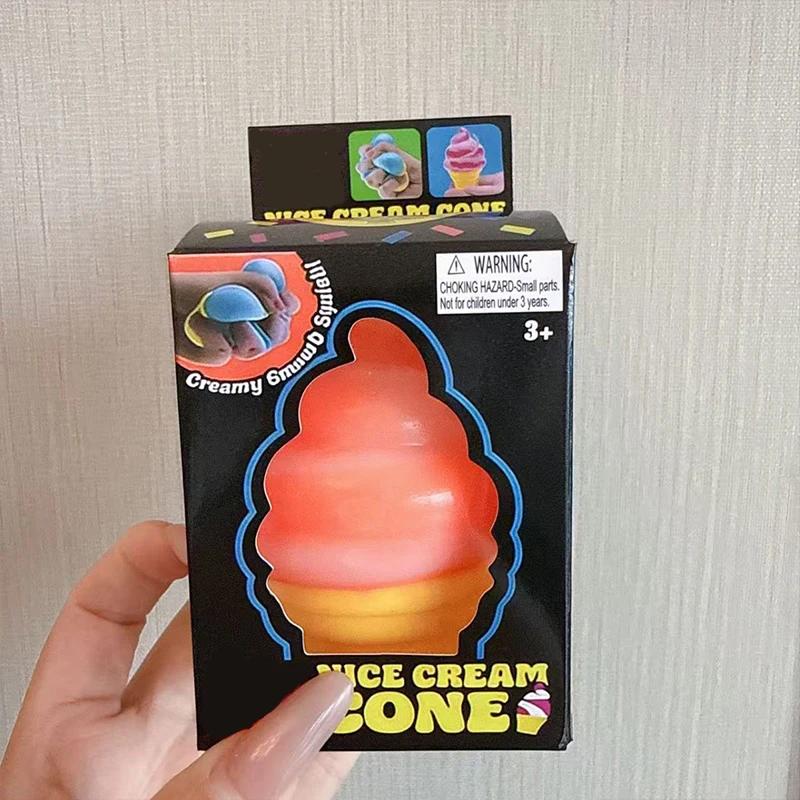 Милая серия игрушек-сквиши в виде рожка мороженого Подтвердите стиль Blind Box Игрушки для снятия стресса Забавные игрушки Mystery Box Сюрприз Подарок