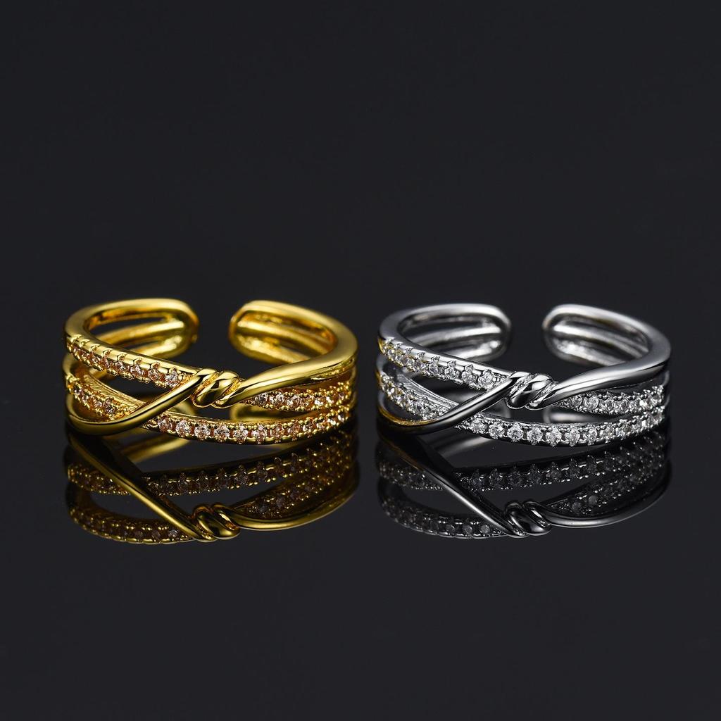 Geometric Curve Knotted Open Ring for Women - Niche Cold Style Fashion Accessory