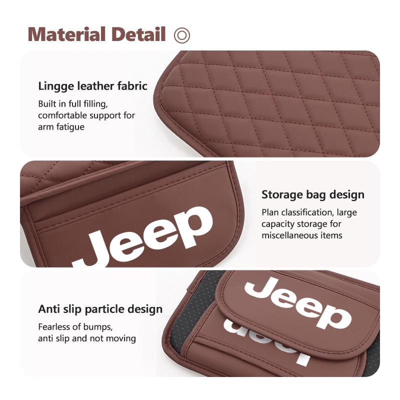 Car Center Console Armrest Pad Leather Handrail Box Protective Cover For Jeep Grand Cherokee Patriot Renegade Compass Wrangler AKP1