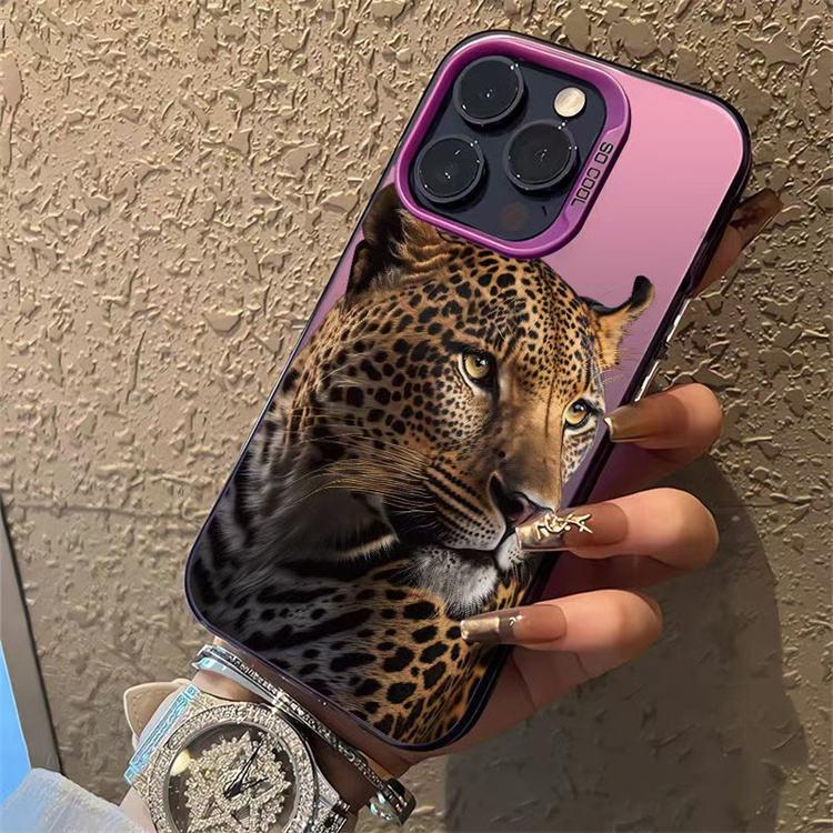 Чехол с леопардовым принтом для iPhone 13/14/15/16/17 Pro Max - Модный и уникальный дизайн