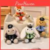 Plush Police Rabbit Keychain With Pp Cotton Filling For Kids And Collectors