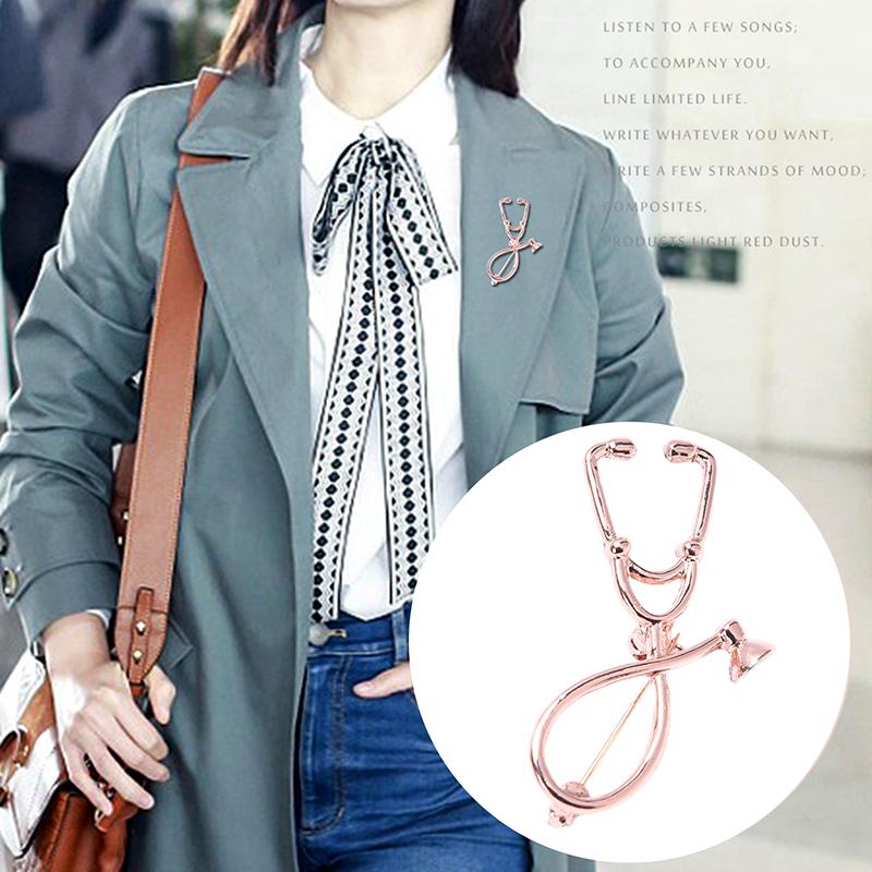 Fashion Trend Brooch Doctor Nurse'S Stethoscope Brooch Medical Jewelry Pin