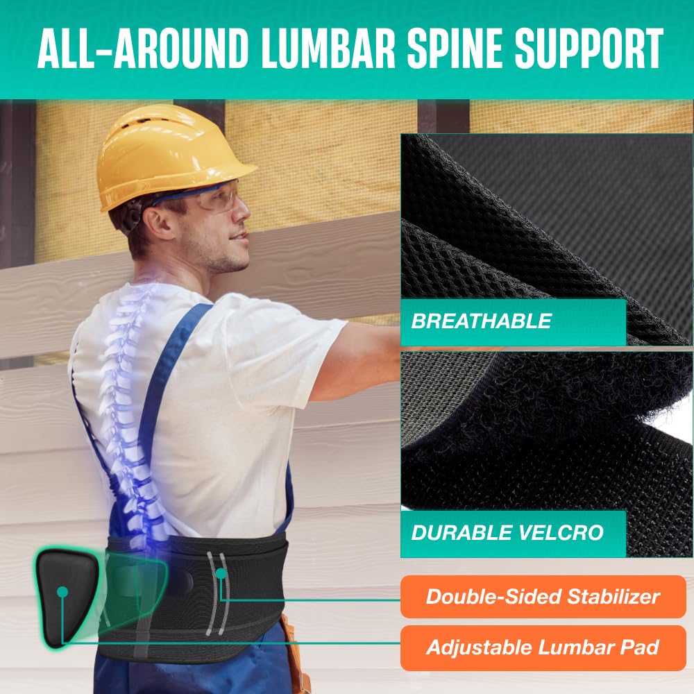 MODVEL поясной ремень ортопедическая коррекция осанки поддержка поясницы унисекс спорт повседневная жизнь работа (Размер XXXL) (МВ-120)