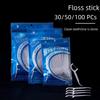 Ultra-Fine Polymer Dental Floss Stick with Arched Toothpick & Interdental Brush