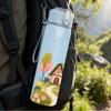 1PC Country House Garden Scene Print 750ml Color Plastic Sports Water Bottle Leakproof Flip Straw Lid Suitable for Sports Office Home Use