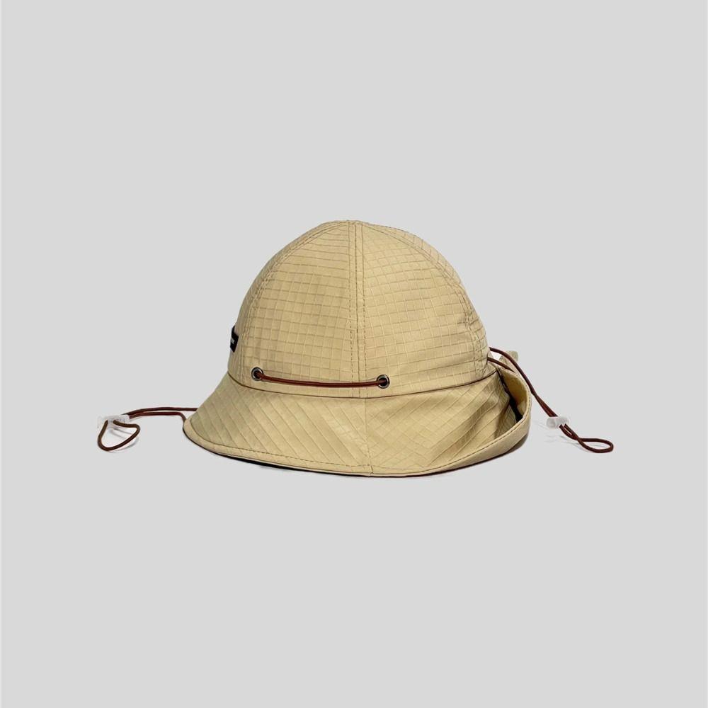 Solid Drawstring Fisherman Hat Sun Protection Quick-drying Travel Sun Hat Foldable with Neck cover Wide Brim Hiking Hat