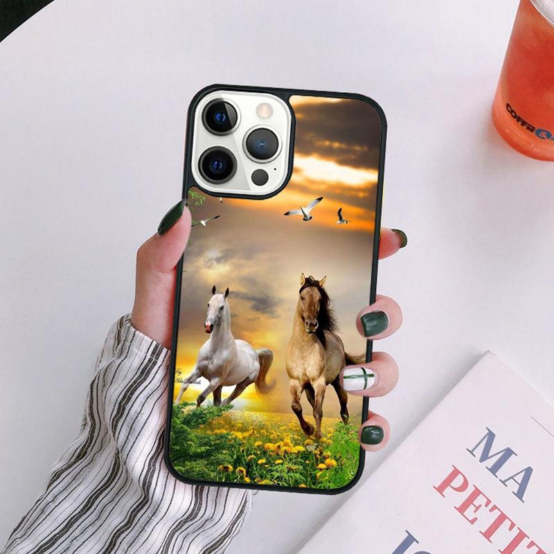Чехол для телефона «Бегущие лошади» для iPhone 17 Air 14 13 12 16 Pro Max 15 Plus Защитный корпус Max coque