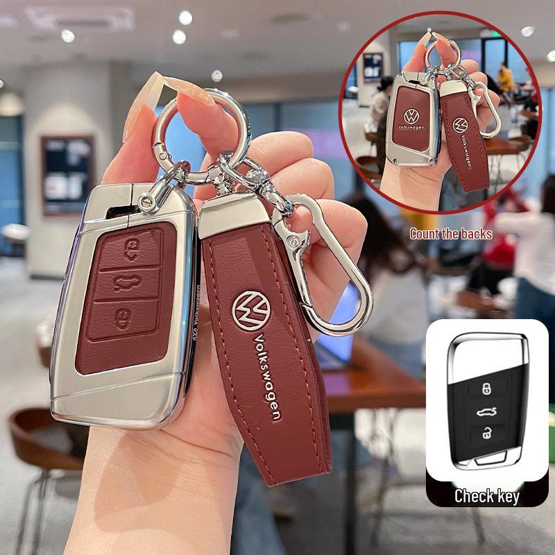Fits 25 Models: 2025 Passat Key Cover Volkswagen Magotan B8 Metal Leather Shell for Men & Women 330