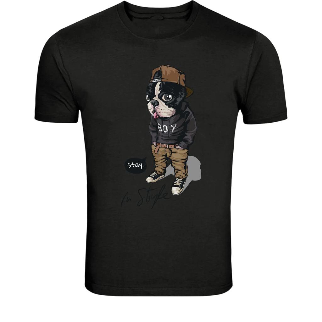 Stay in Style Cool Boston Terrier Dog Streetwear T-Shirt - Funny