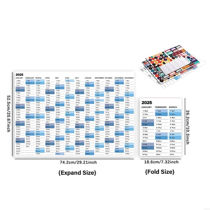 Годовой планер 2025 2025 Настенный календарь для дома 74x52см Календарь на весь 2025 год Органайзеры для дома, офиса, работы Планер