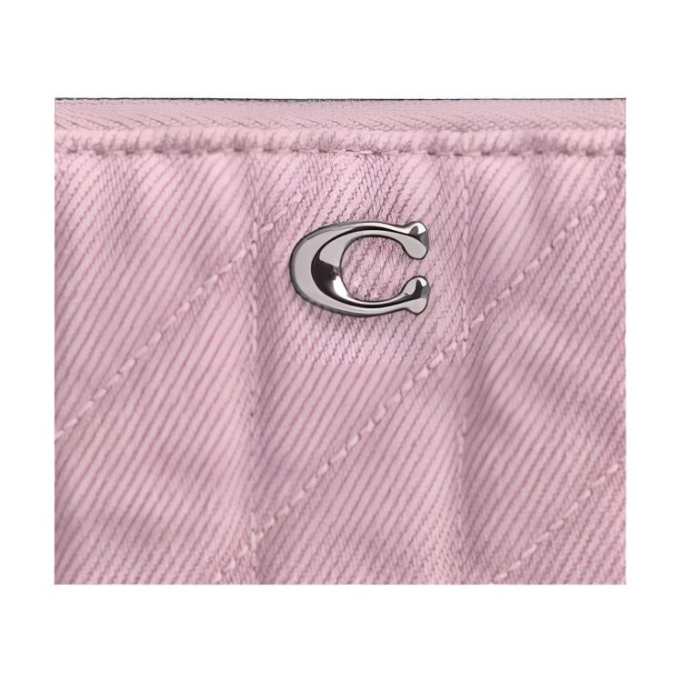 Coach Женский кошелек для карт Essential 11, стеганый, с дизайном Color Block, из кожи наппа, аксессуары, розовый CBF62-LHY24