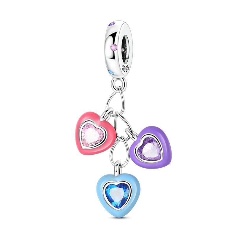 Сладкие медные сердечки, циркониевые шармы-подвески, бусины, подходят для оригинального браслета для женщин, ожерелья, изысканные ювелирные изделия, подарок своими руками