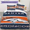 Denver Broncos Pattern Bedding uilt Set uilt Cover Pillowcase Home Decoration Birthday Gift (1*duvet cover + 2*pillowcase without core)