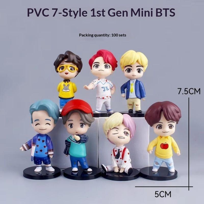 Вся серия Bangtan Boys 7 шт./Набор Фигурки Действия Кукла Модель Игрушка Rm Jin Suga Jhope Jimin V Jungkook Идол Милые Коллекционные