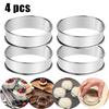 4PCS Stainless Steel English Muffin Rings Double Crumpet Rolled Cookie Tarts