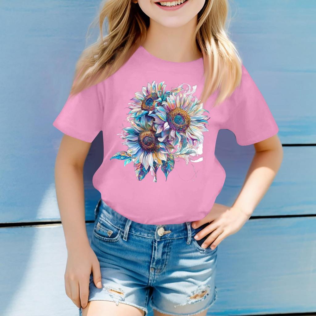 Toddler Girl Boy T-Shirts Kids Top Boys And Girls Printed Short Sleeved T-shirt