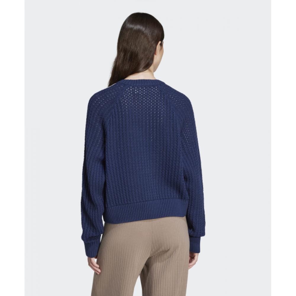 Adidas Knitted Crew Sweatshirt   Navy  Jd0906