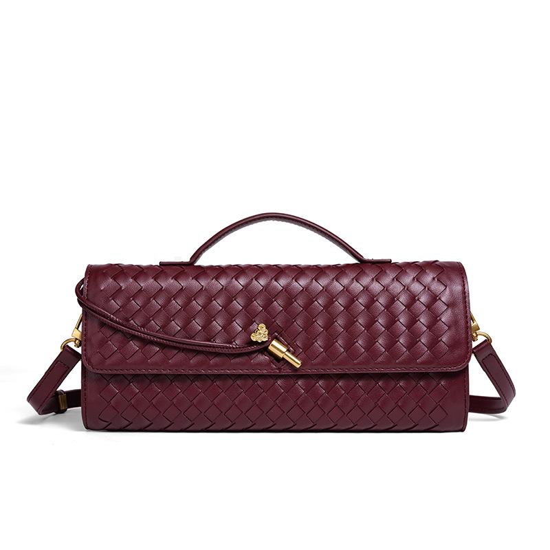 Сумка-багет ручной работы из мягкой кожи Ruyi, горизонтальная квадратная сумка-органайзер, клатч, сумка-мессенджер.