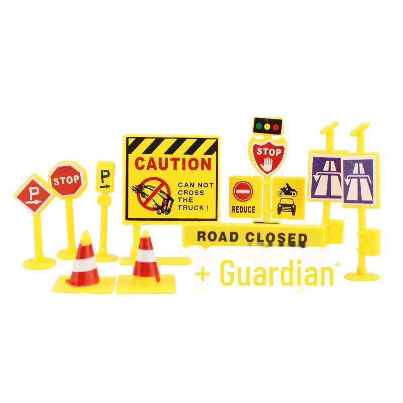 Набор для украшения торта в виде строительной техники и дорожных знаков