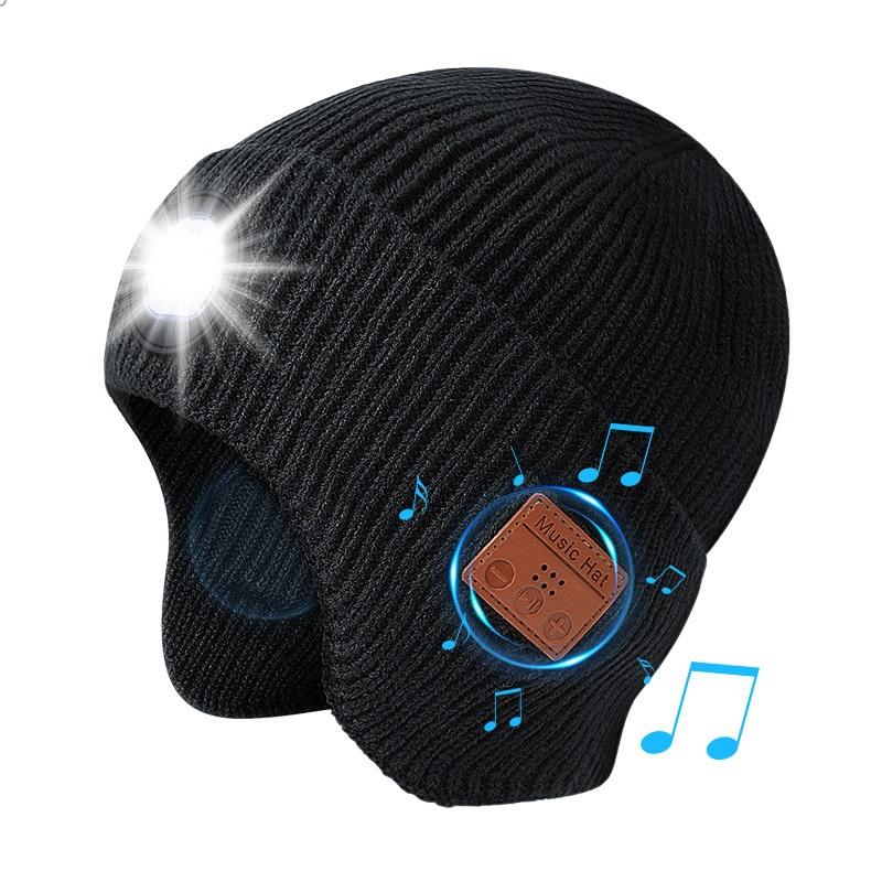 Перезаряжаемая светящаяся Bluetooth-шапка с музыкой, Стильная цветная светодиодная беспроводная аудио-кепка, Можно стирать
