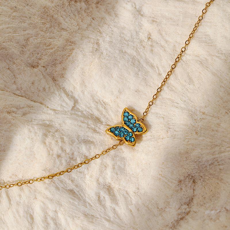European and American new ins wind zircon butterfly bracelet women's personality fashion gold-plated stainless steel bracelet spot