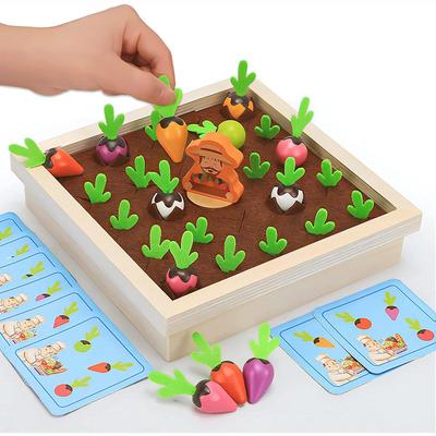 Деревянная игра «Урожай моркови», игрушка Монтессори, форма редиса, сортировка цветов, соответствующие развивающие игрушки-игры на память, развивающие мелкую моторику для детей