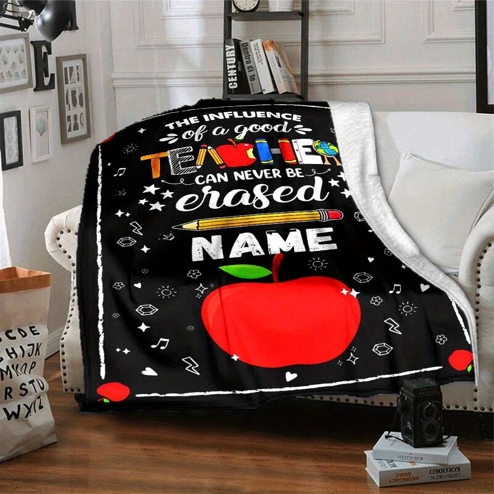 Home The Influence Of A Good Teacher Can Never Be Erased Name Blanket Fashion Used For Home Gift Blanket Soft And Warm Suitable For Home Decort33