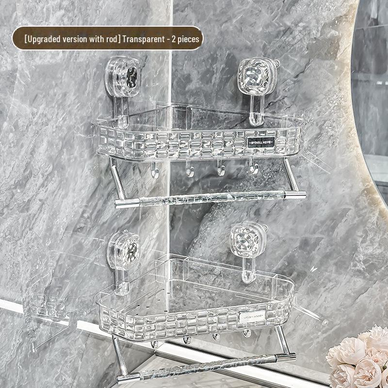 Стеллаж для хранения вещей в душевой кабине без перфорации - настенный органайзер с присоской