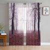 Cloud Forest Quiet Scenery Window Treatment Tulle Modern Sheer Curtains for Kitchen Living Room the Bedroom Curtains Decoration