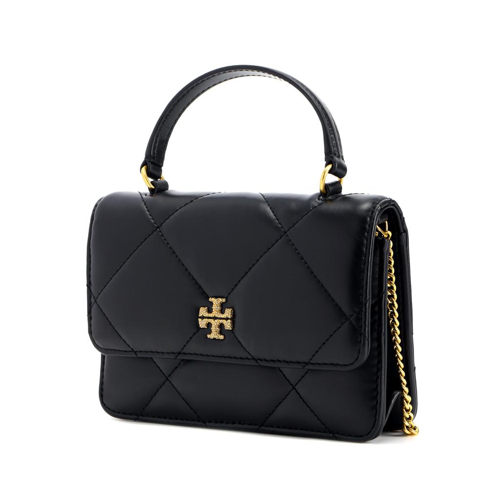 Tory Burch Kira Quilted Magnetic Closure Napa Leather Mini Shoulder Bag Women Handbags Black 161339-001