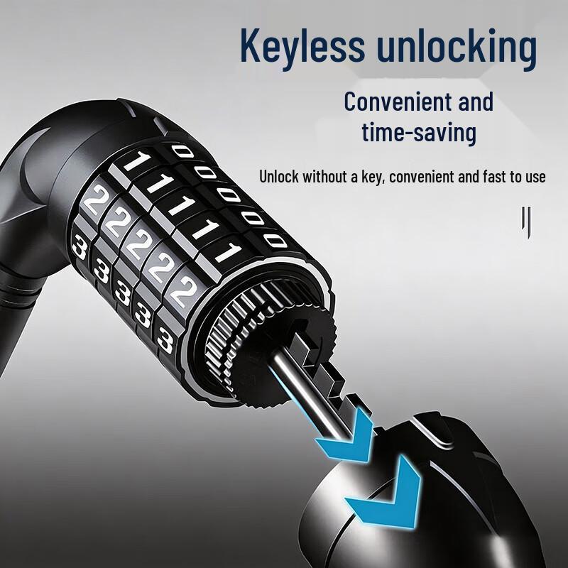 Bicycle & Electric Bike 5-Digit Password Steel Cable Lock