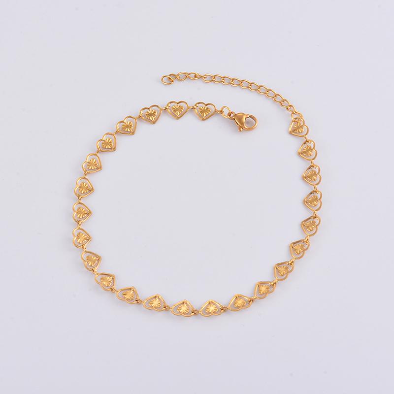 Titanium Steel Bracelets Handmade Geometric Link Chain Bracelet For Women Jewelry Gold Color Daily Gifts 18Cm Long Bangle