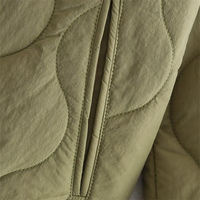 Autumn and Winter Women's Jacket Round Neck Loose Diffraction Line Coat