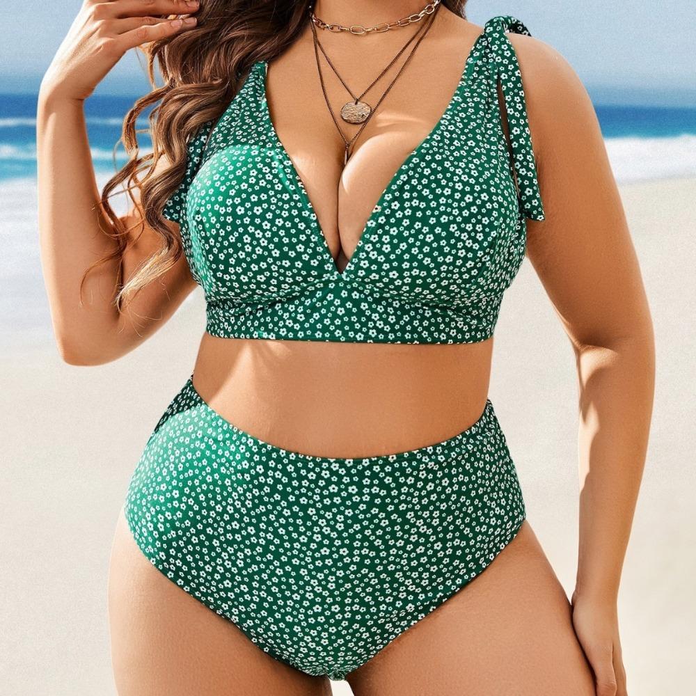 Three-piece New Sexy Suit Split Swimsuit Color Printed Large Size Swimsuit