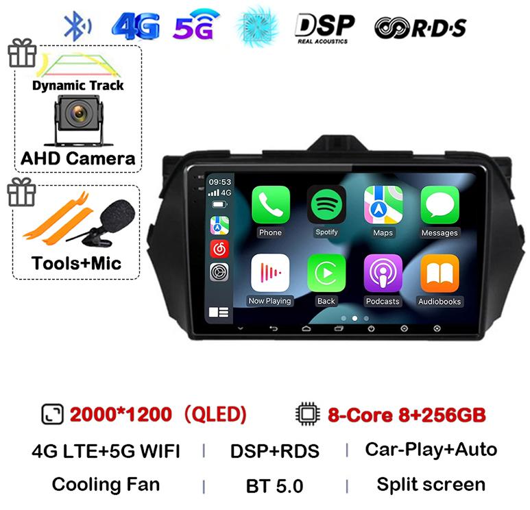 Android 14 Cooling Fan 360 Camera For Suzuki Alivio Ciaz 2014-2019 Car Radio Stereo Multimedia Video Player GPS Carplay Auto DSP